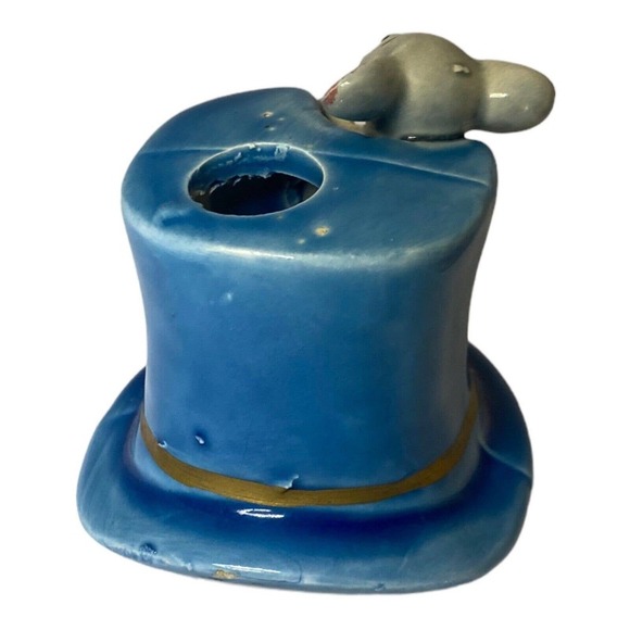 Vintage Mouse in‎ Blue Top Hat Toothpick Holder Made in Japan - Picture 2 of 3